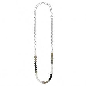 NEW BRIGHTON women's pebble luna necklace in silver